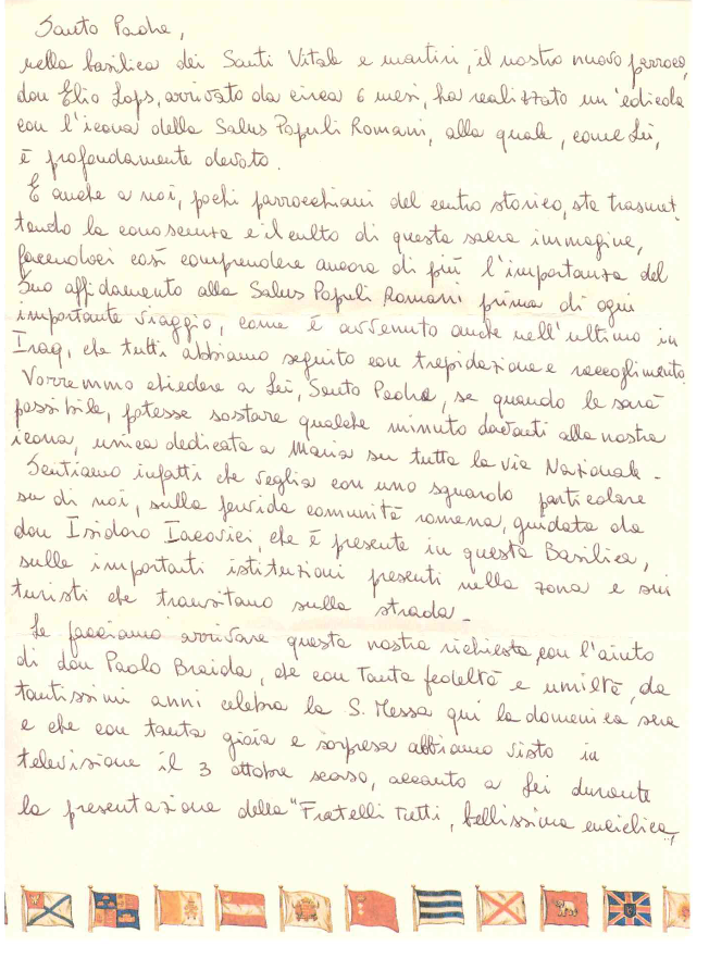 Lettera per il Papa 1